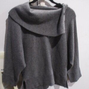 Jones New York Women's gray  Cowl Neck Sweater cashmere collection m